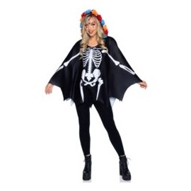 Disfraz Poncho de Calavera, Day Of The Dead Poncho