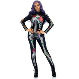 Disfraz de Esqueleto Floral Skeleton Catsuit