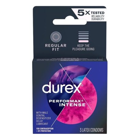 Condones con Retardante DUREX Performax Intense 3 pzas