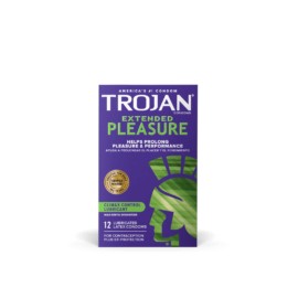 Condones con Retardante TROJAN Extended Pleasure 12pack