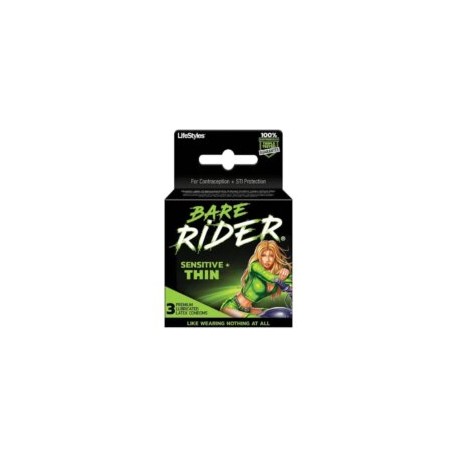 Condones Extradelgados Bare Rider 3pzas